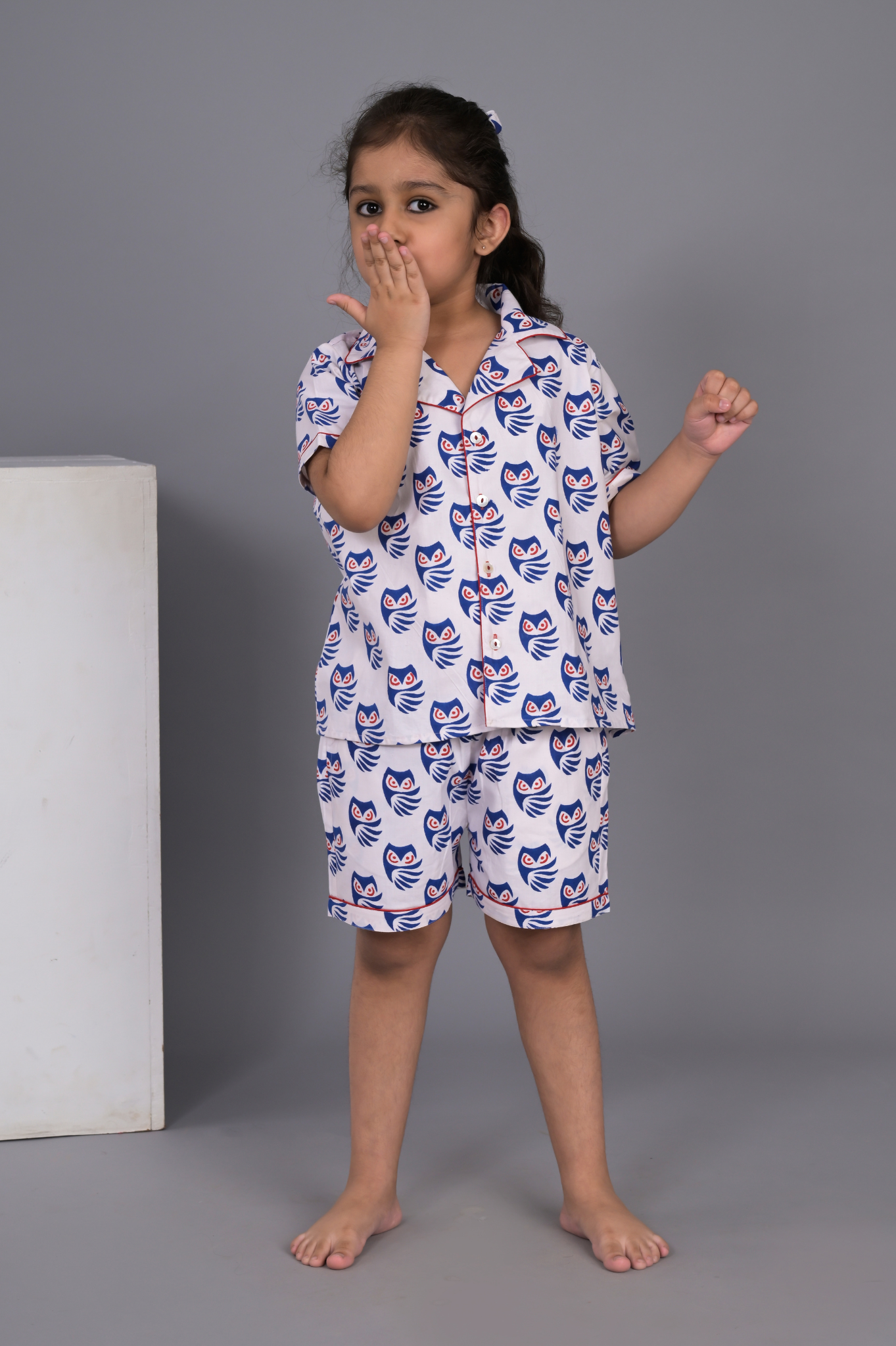 Dreamy Owl Doodles Night Suit / sleep wear/ top and short (Girls)