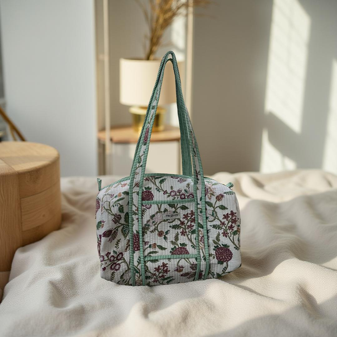 Floral design duffel / tote bag