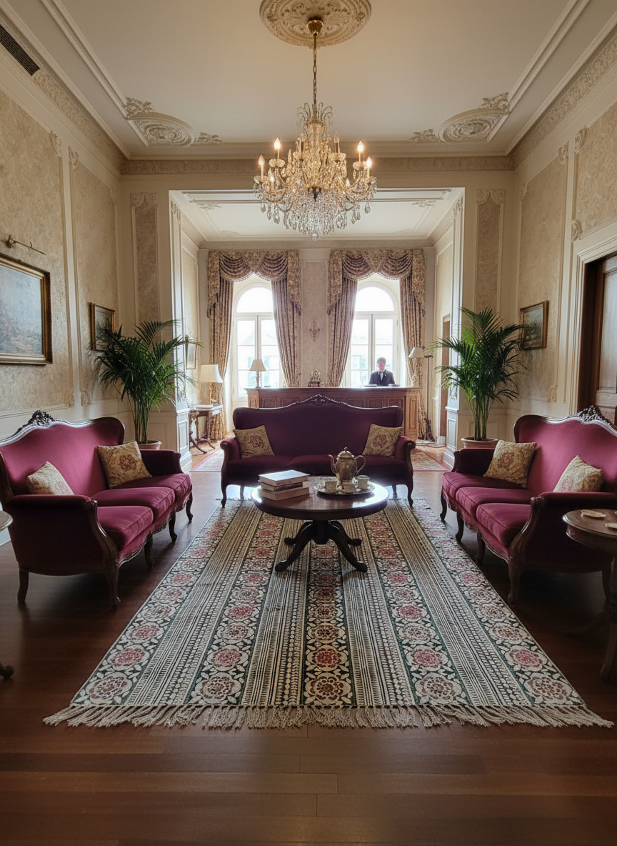 Hand block print Indian Dhurrie / Rug with hand embroidery(122*183cm /. 4*6 feet )