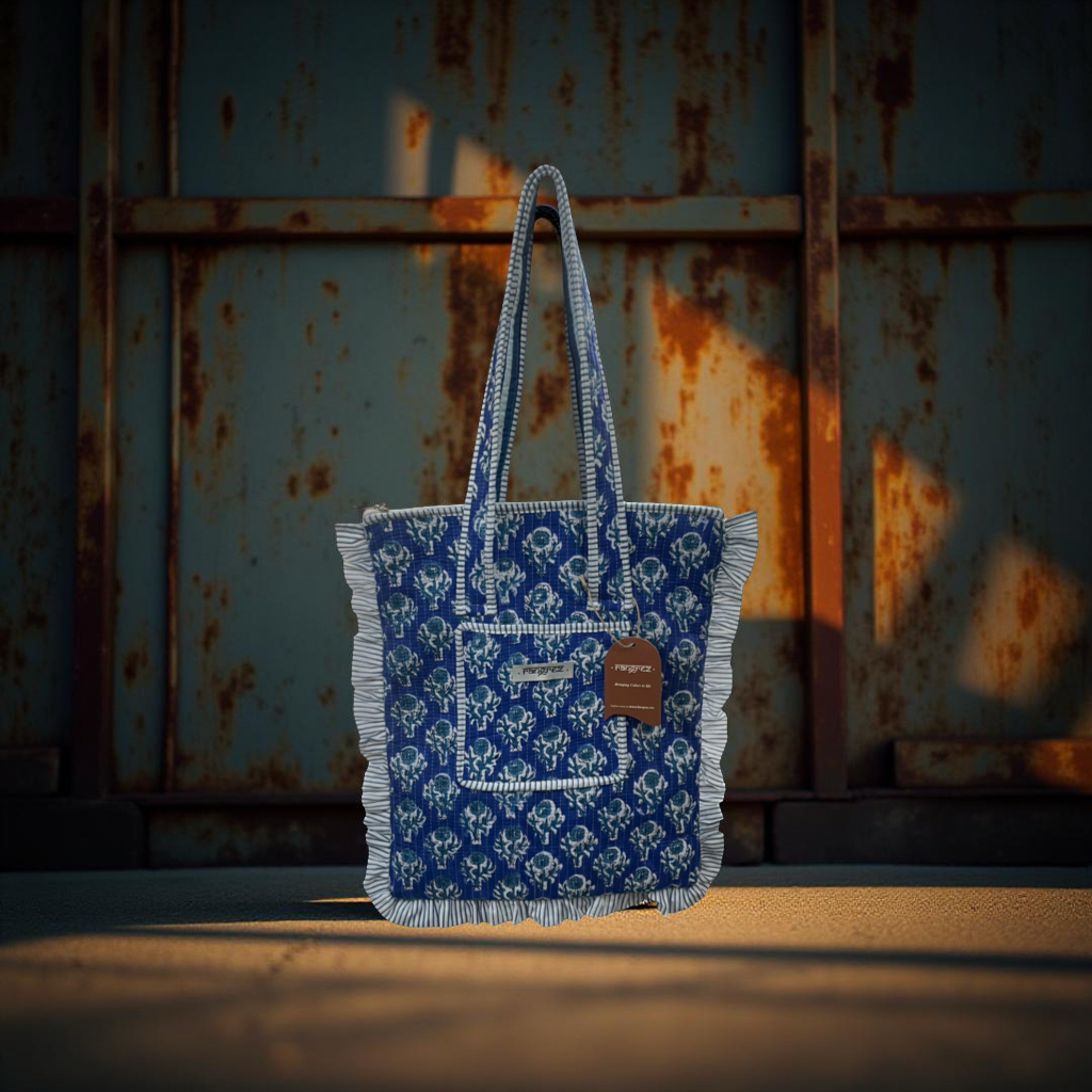 Frill shoulder tote bag with zip.