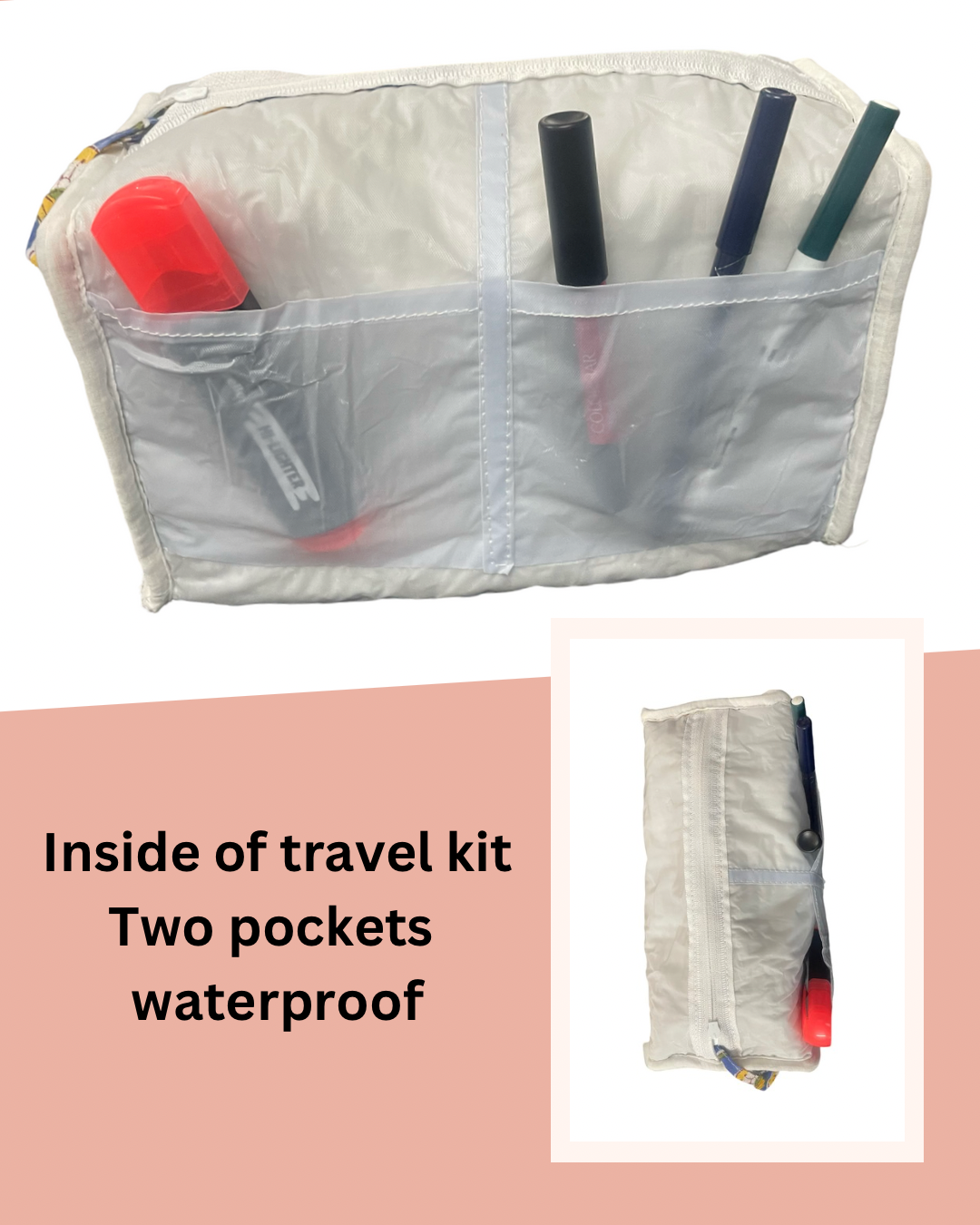 Waterproof Floral handcrafted 3 piece quilted pouch kit cum organisers