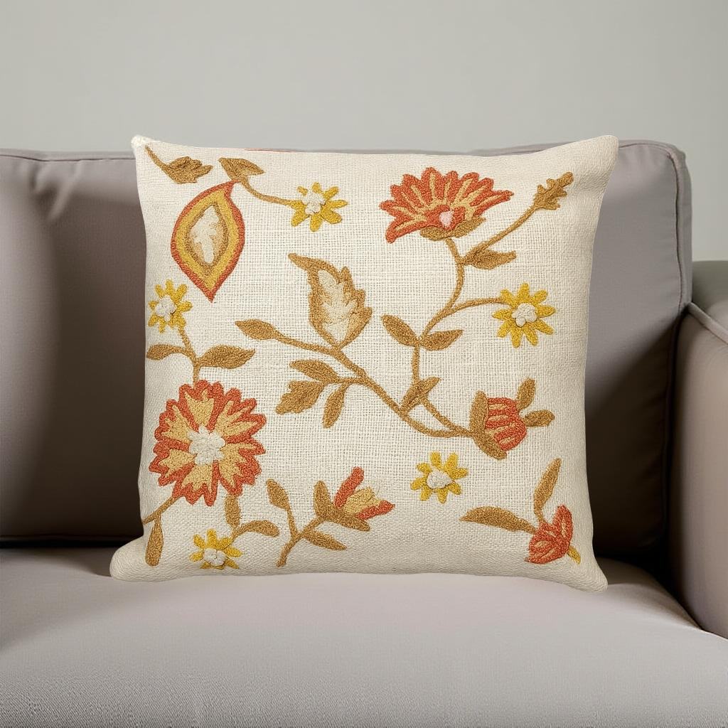 Floral vine knitted throw pillow / cushion covers
