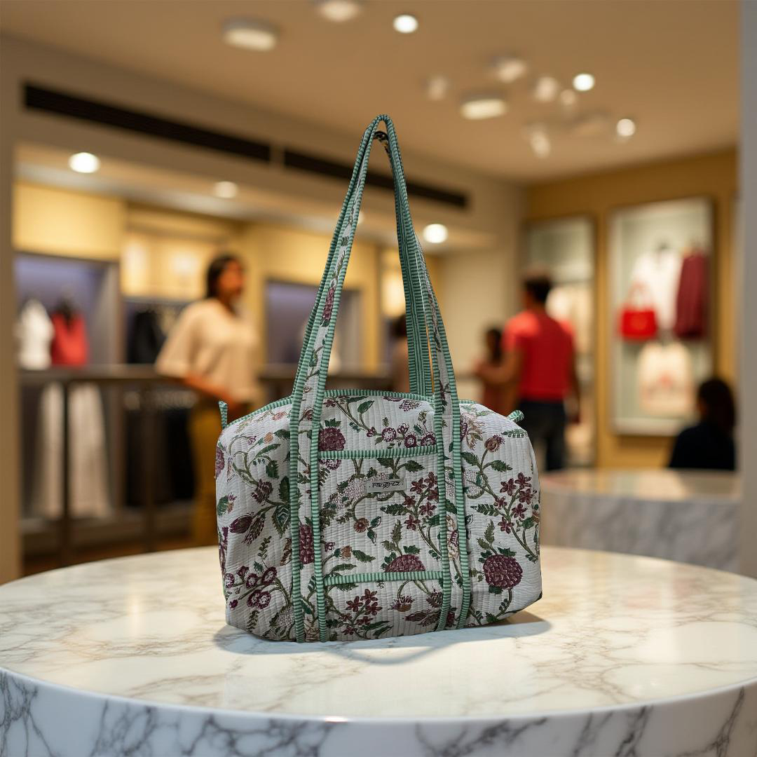 Floral design duffel / tote bag