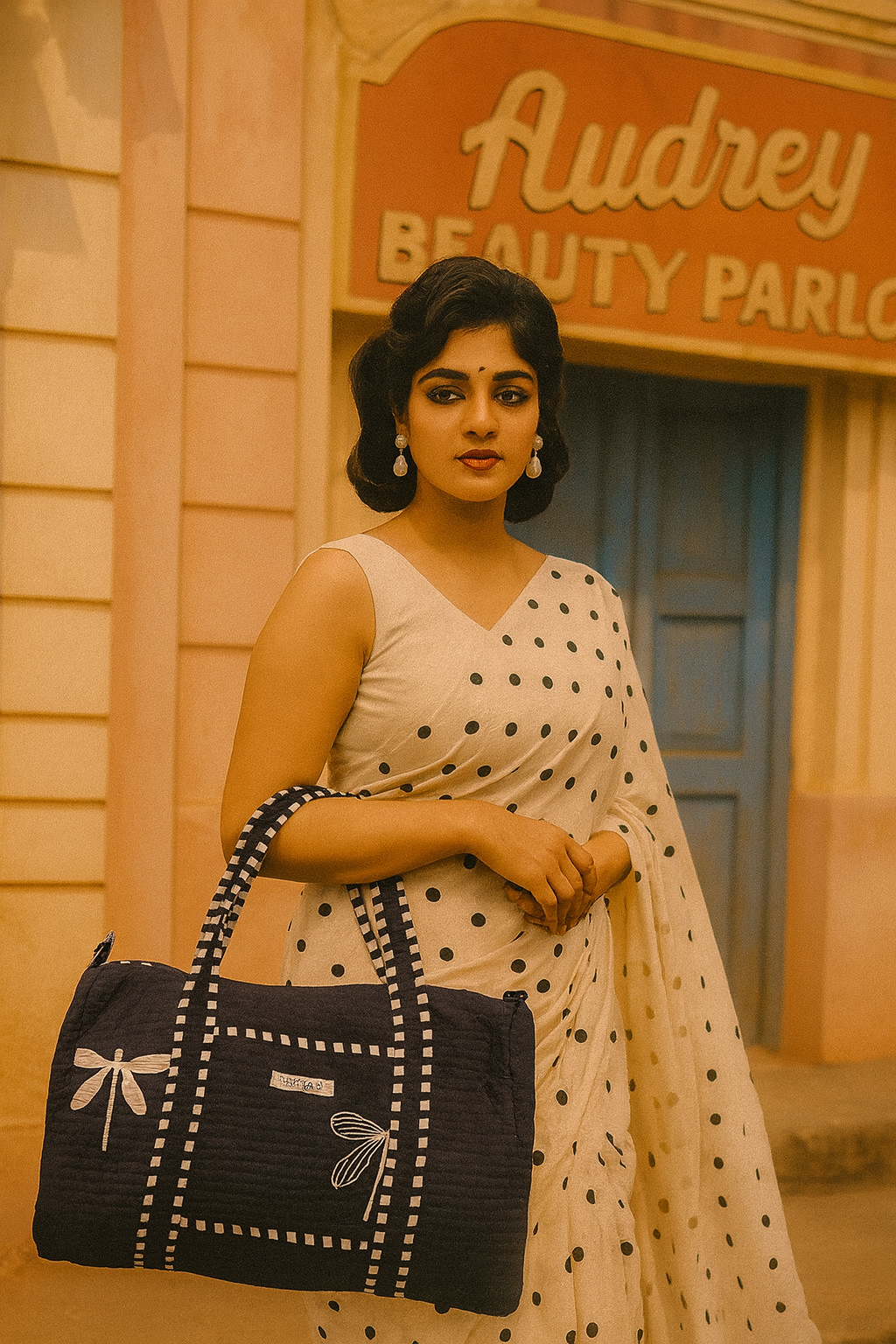 Black & white butterfly duffel / tote bag